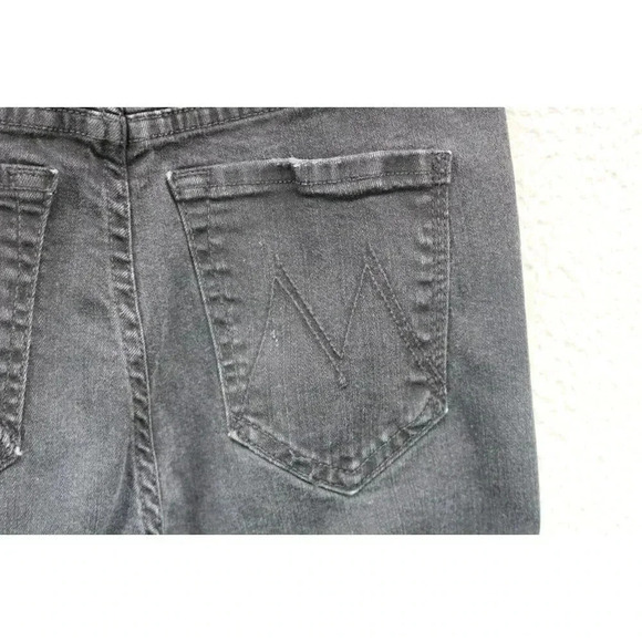 Mother Black Denim Jeans Stunner Zip Ankle Step Fray-Size 25-Pockets - Picture 8 of 10